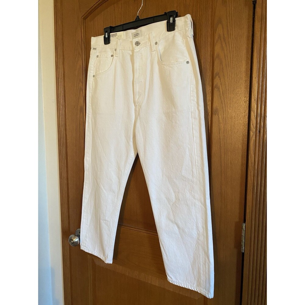 Citizens Of Humanity NWT  Pony Boy Jeans Meditation White Cotton Denim USA Sz 28
